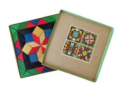 Geometric Parquetry Design Tile Blocks Puzzle By Tofa Etsy