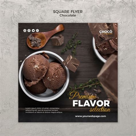 Free Psd Chocolate Concept Square Flyer Style