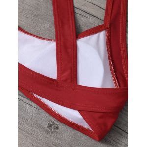 Red S Criss Cross Cut Out Bikini Set Rosegal Com