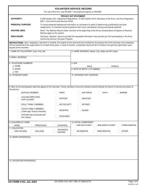 Da 4162 Fill Out And Sign Printable Pdf Template Signnow