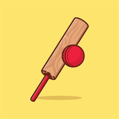 Cricket Bat Cartoon Vector Illustration Sport Equipment Concept Icon