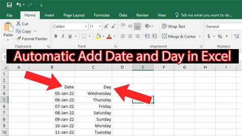 Date Format With Day Of Week In Excel Youtube