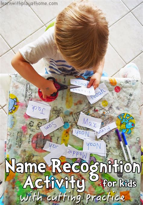 Learn With Play At Home Name Recognition Activity With Cutting