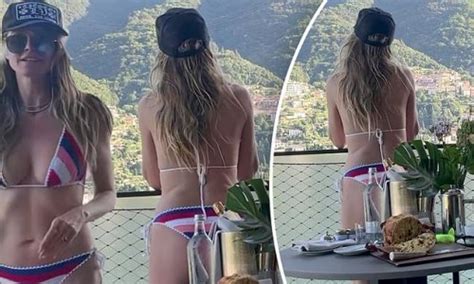Feeling Cheeky Heidi Klum Shows Off Toned Figure In Barely There Bikini During Vacation With