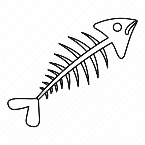 Bone Fish Fish Bone Line Logo Outline Skeleton Icon