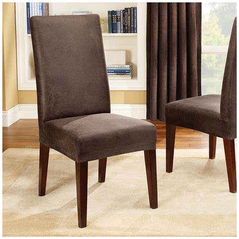 Discover our great selection of dining chair slipcovers on amazon.com. Sure Fit Stretch Leather Shorty Dining Room Chair ...