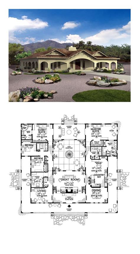 17 Best Images About Courtyard House Plans On Pinterest The Waterfall