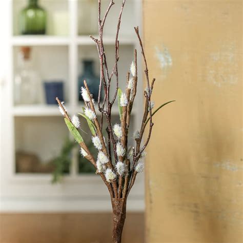 artificial pussy willow with twigs floral pick picks and stems floral supplies craft supplies