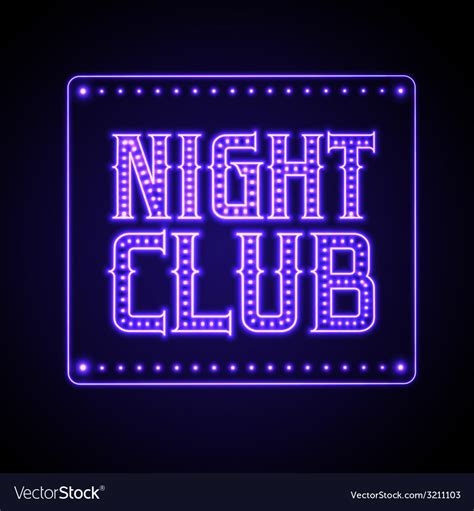 Neon Sign Disco Party Night Club Royalty Free Vector Image