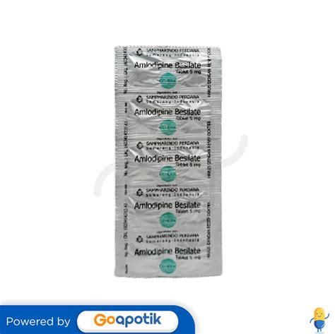 Amlodipine Besylate Sampharindo Mg Tablet Kegunaan Efek Samping Dosis Dan Aturan Pakai