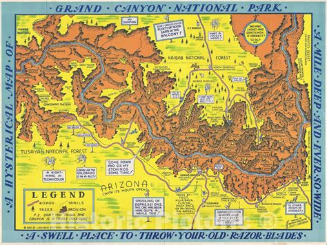Historic Map Pictorial Map Of Grand Canyon National Park Lindgren