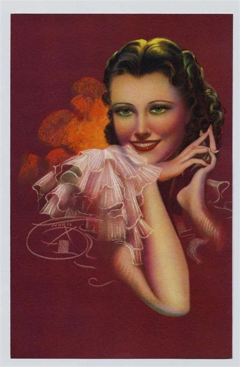 Vintage Pinup Print Of Pretty Brunette Woman By Billy Devorss Vintage Pinup Pretty Brunette
