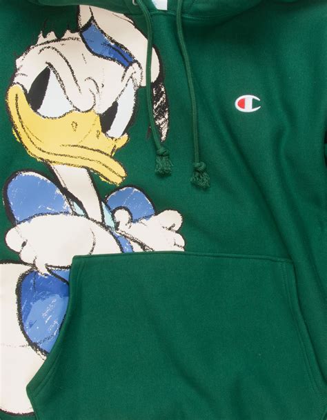 Champion X Disney Donald Duck Mens Hoodie Green Tillys
