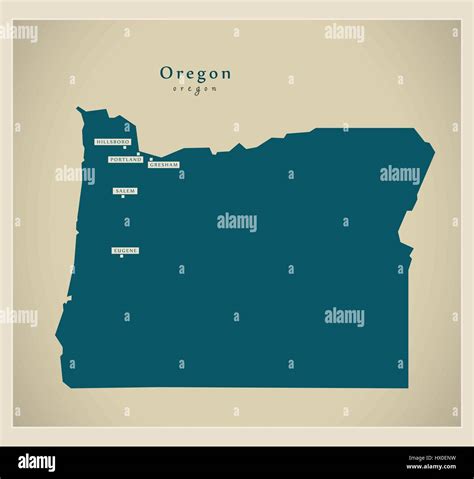 Oregon Map Usa Stock Vector Images Alamy