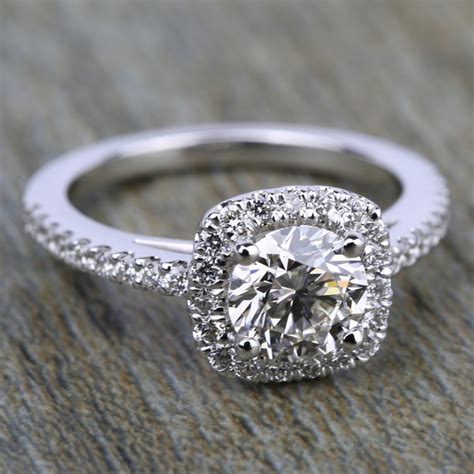 4.4 out of 5 stars. Square Halo Diamond Engagement Ring in Platinum (2/5 ctw)