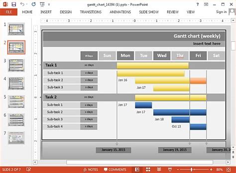 Interactive Gantt Chart Project Progress Template For