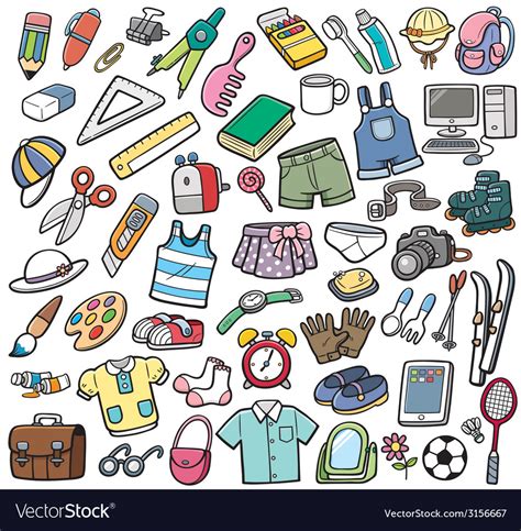 Different Objects Royalty Free Vector Image Vectorstock