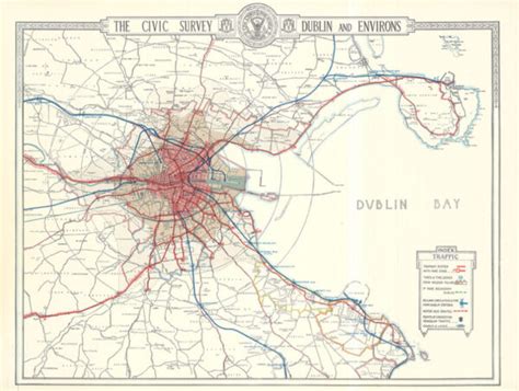 Vintage Map Of Dublin 1925