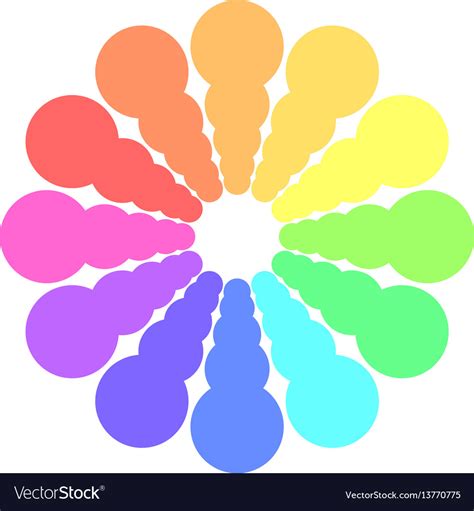 Partly Transparent Rainbow Spectrum Color Circles Vector Image