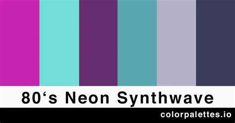 80s Synthwave Color Palette Color Palettes