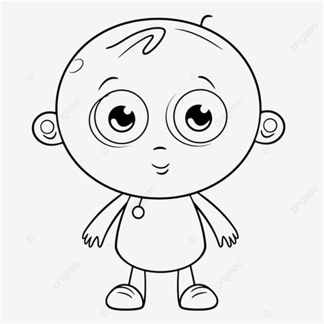 An Image Of A Baby Cartoon Coloring Page Outline Sketch Drawing Vector