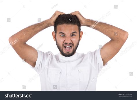 Angry Man Pulling His Hair Shouting Stock Photo 752091508 Shutterstock