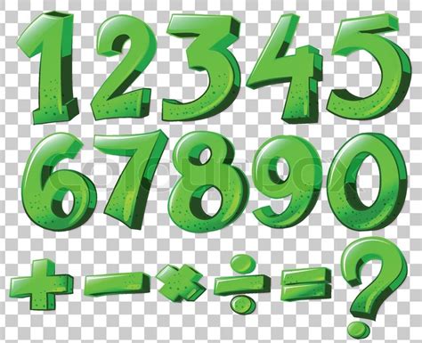 Illustration Of The Numbers In Green Stock Vector Colourbox