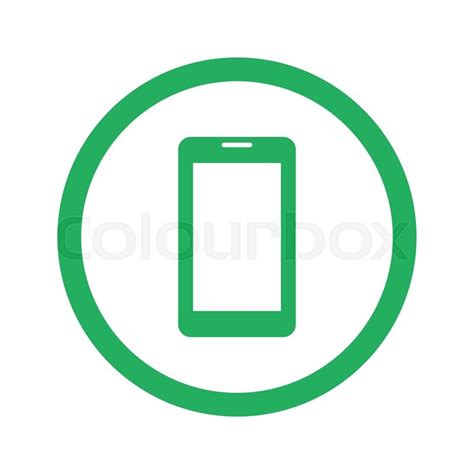 Flat Green Mobile Phone Icon And Green Stock Vector Colourbox