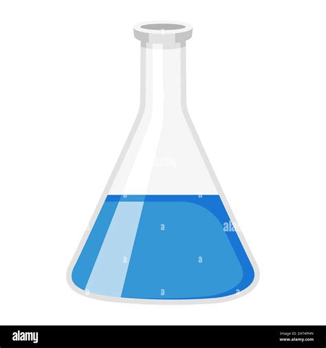Beaker Triangle Bottom Flask For Chemical Experiment Stock Vector Image