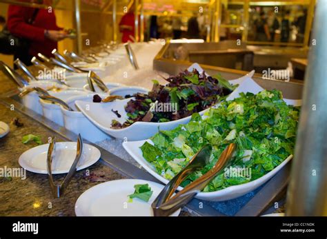 Restaurant Buffet With Salad Bar Stock Photo Alamy
