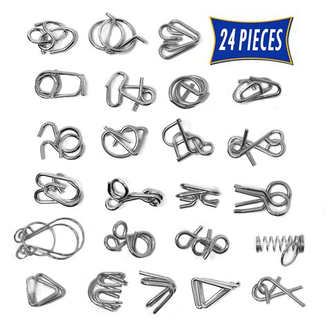 Brain Teasers Metal Wire Puzzle Toys Assorted Metal Puzzle Toys For