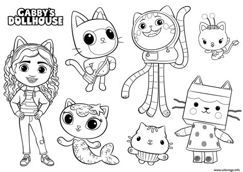 Coloriage Gabbys Dollhouse Gabby Chat Serie Animee Pour Enfants Dessin