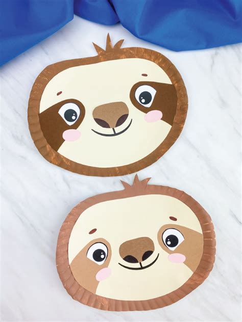 Paper Plate Sloth Craft For Kids With Free Template