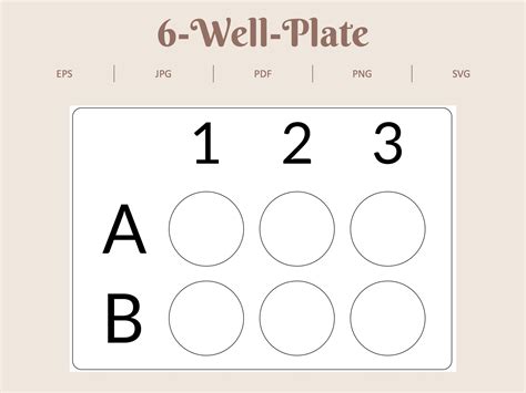 Printable Editable Laboratory Microplate Well Plate Template 612244896384 Size A4 Size