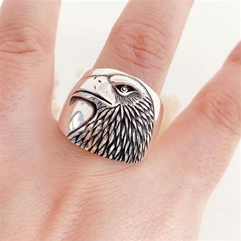 925 Sterling Silber Männer Ring Adler Ring Adler Silber Etsy