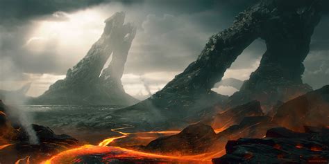 Lava Fields By Wojtekfus On Deviantart Environment Design Fantasy
