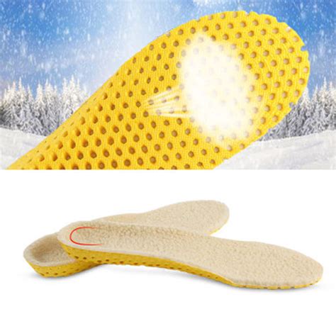 Warm Wool Insoles Shock Absorbing Shoe Insoles Honeycomb Sneaker Inserts Ebay