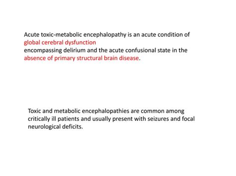 Amol Toxic And Metabolic Encephalopathy Syndrome