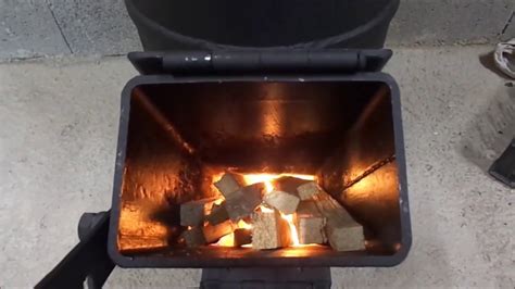 The fire then creates a draft, and burns sideways, up the chimney. homemade rocket stove - YouTube