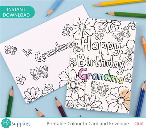22 happy birthday grandma printable coloring card