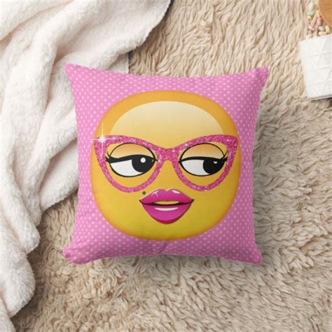 Emoji Flirty Girl Id227 Throw Pillow Zazzle