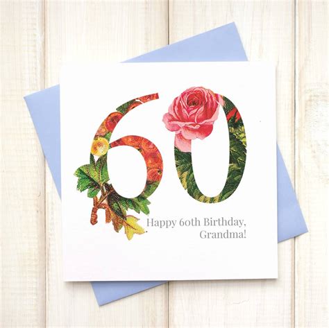 Personalised Floral 60th Birthday Card By Chi Chi Moi