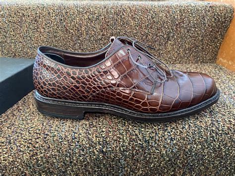 Allen Edmonds Haskell Golf Shoes Brown Gator Print Size 10 For