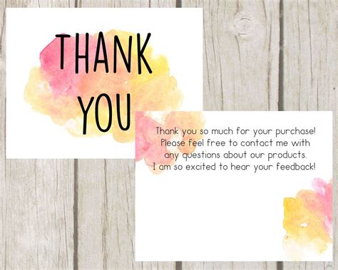 Thank You Cards Thank You For Your Purchase Postcard Etsy Thank You
