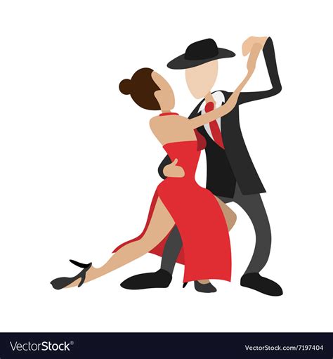 Couple Dancing Tango Cartoon Icon Royalty Free Vector Image