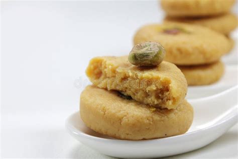 Popular Traditional Indian Sweet Milk Peda Or Malai Peda Or Mathura Na