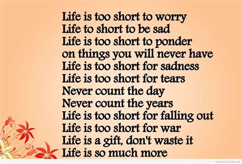 life is too short to worry inspirational quotes pinterest short inspirational poems