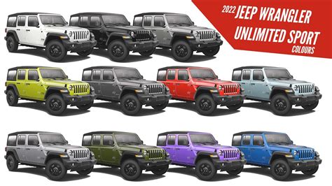 2022 Jeep Wrangler Unlimited Sport All Color Options Images Autobics