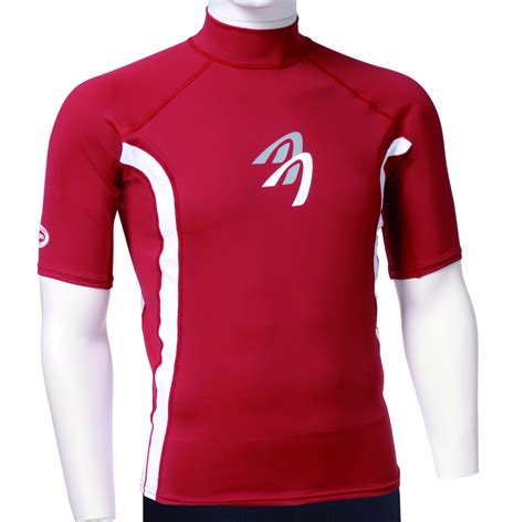Ascan Lycra Shirt Short Sleeved Red Lycra With Uv Protection 60 Oz