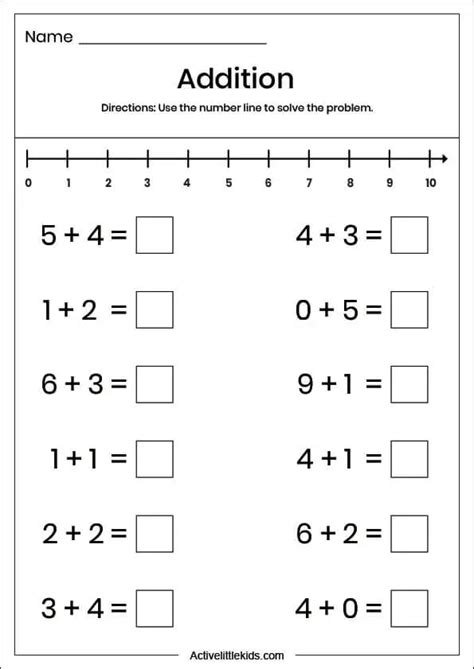 1st Grade Addition With Number Lines Worksheets Printable K5 Learning